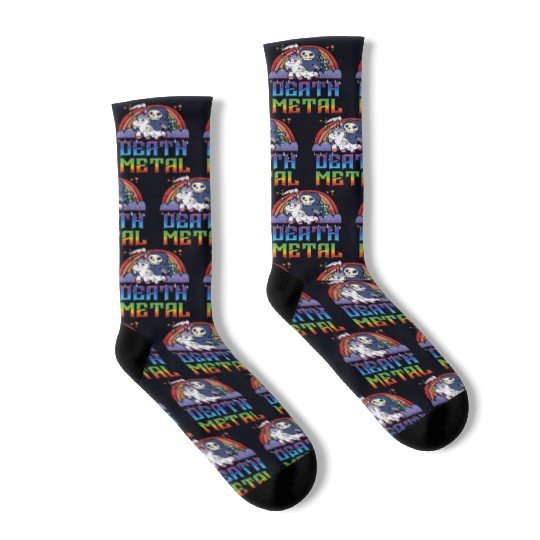 Death Metal & Unicorn Rainbow Socks