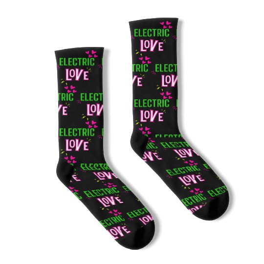 Electric Love in Neon Colors: Romance and Fun! Socks