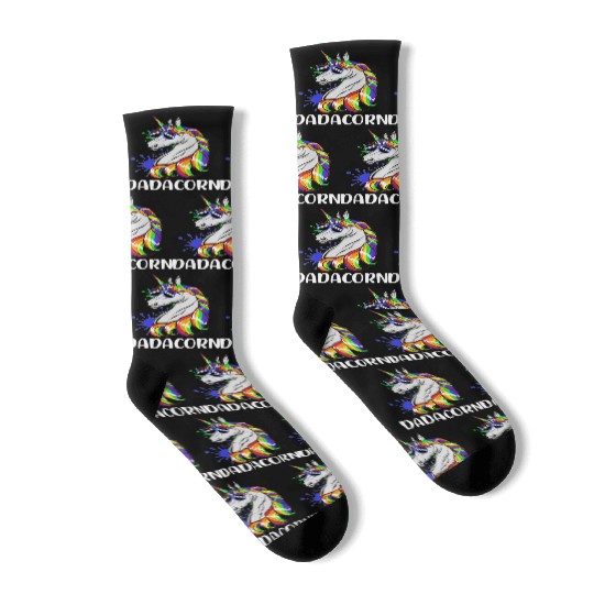 Dadacorn Fathers Day Cool Unicorn Animal Lover Dad Socks
