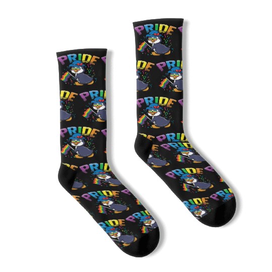 Penguin Lover Gay LGBTQ Rainbow LGBT Pride Month Socks