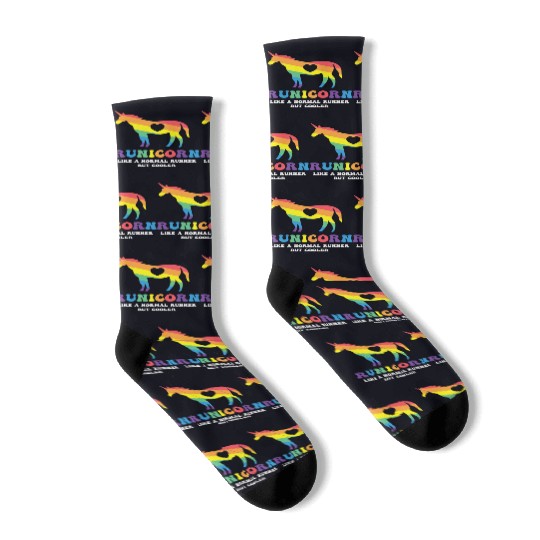 Funny Running Sayings Unicorn Runicorn Cool Runner Socks