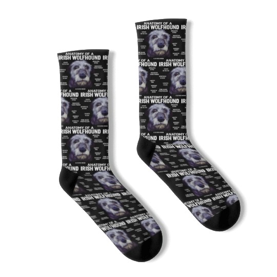 Anatomy of a Irish Wolfhound Dog Funny Gift Socks