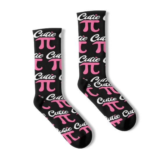 Funny Pi Symbol Cutie Pie National Pi Day Math Tea Socks