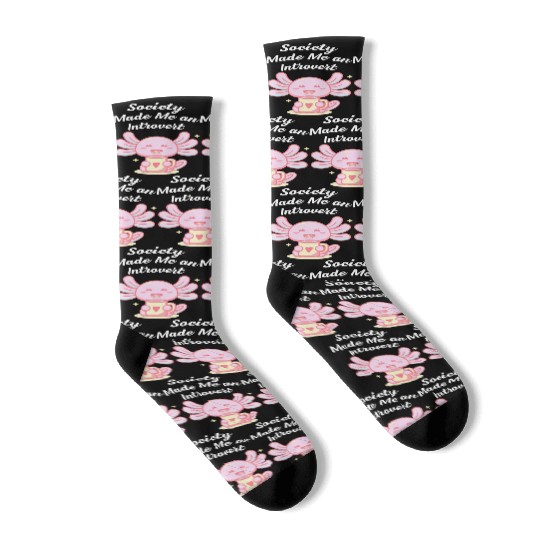Handcrafted by Society Introvert Sayings Antisocia Socks