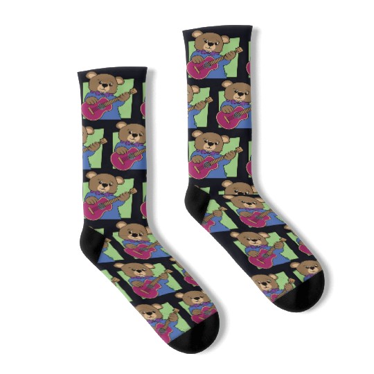 Bear Cub Guitar Music Socks
