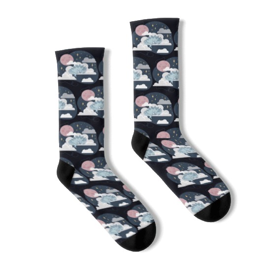 Sweet Sleepy Dino Socks