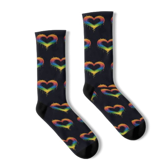 Celebrate Diversity: LGBT Rainbow Heart for Socks