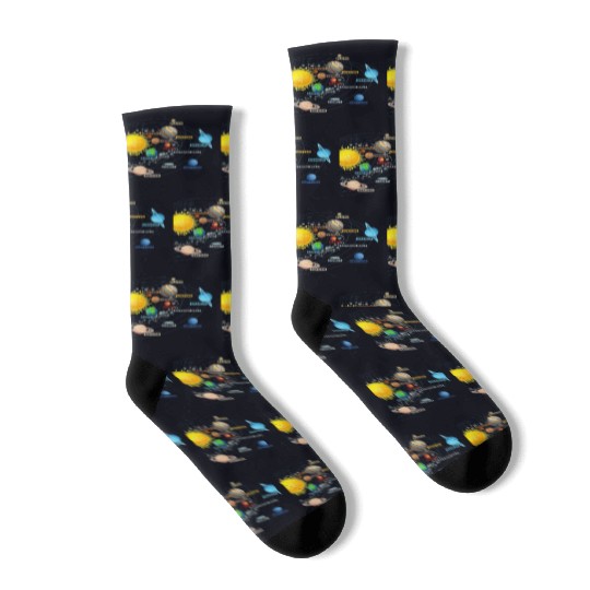 Solar System Planets Astronomy Space Science Girls Socks