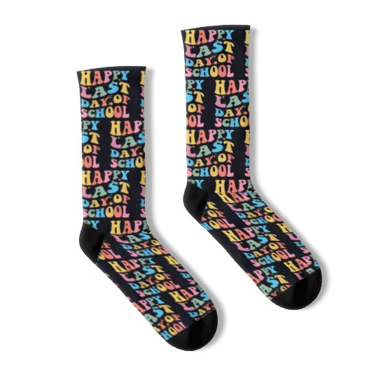 Groovy Happy Last Day of School Teacher Student Socks