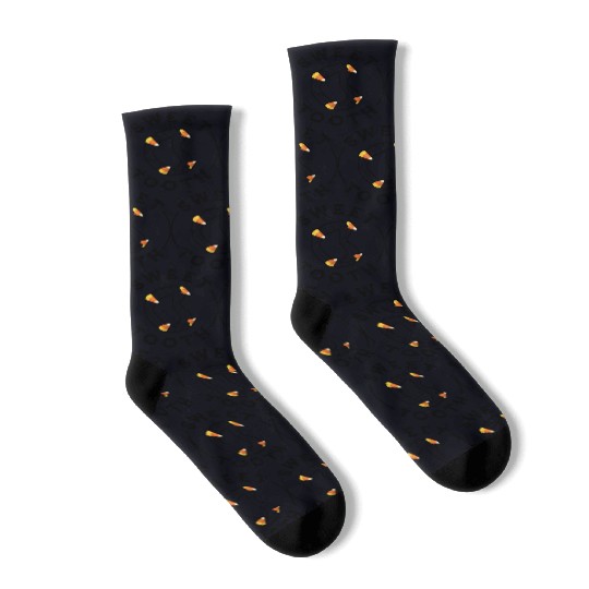 Halloween Candy Corn Fangs Sweet Tooth Socks