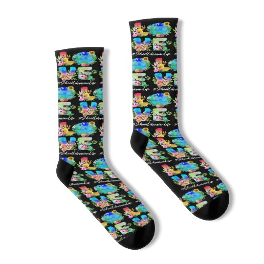 School Librarian Love World Earth Day Save The Pla Socks