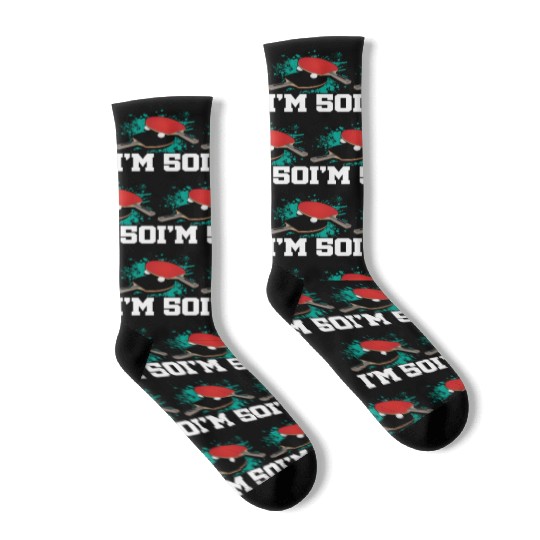 I'm 50 Table Tennis Player Sports Adult 50th Socks