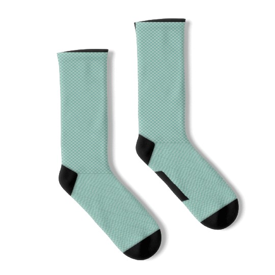 Teal Geometric Floral Retro Pattern Socks