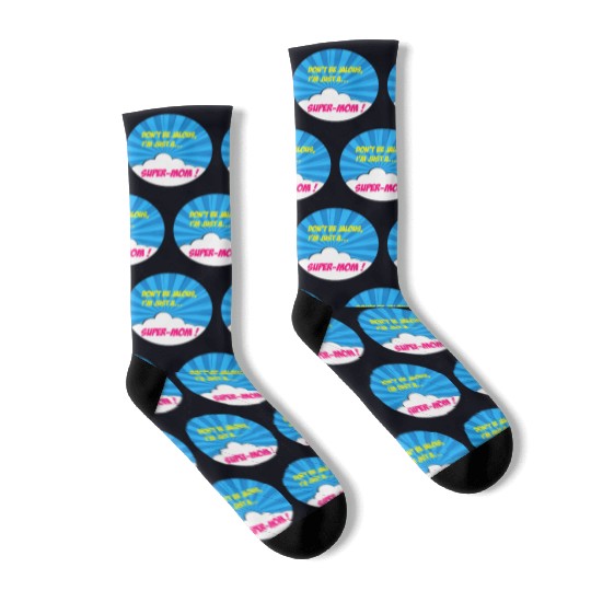 Super-mom super-hero. Best mom Mother's day Comics Socks