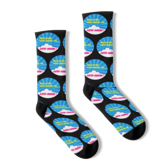 Super-mom super-hero. Best mom Mother's day Comics Socks