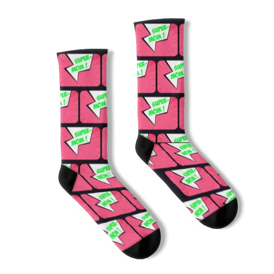 Super-mom super-hero. Best mom Mother's day Comics Socks