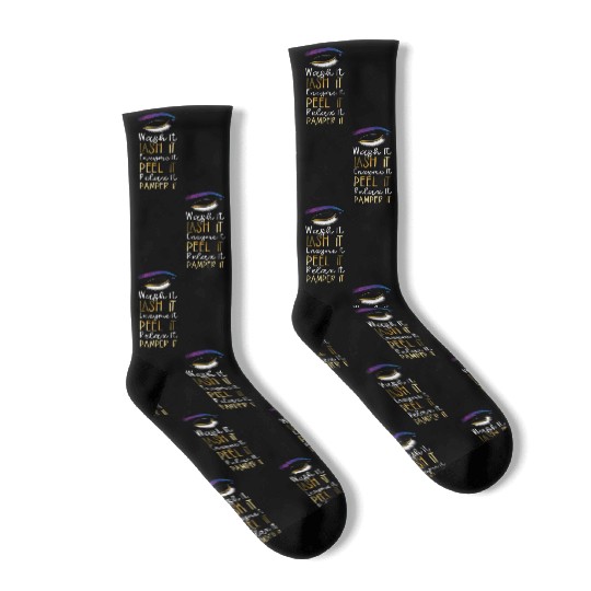 Cute Licensed Esthetician Skincare Socks