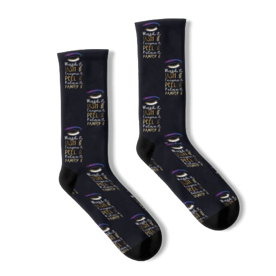 Cute Licensed Esthetician Skincare Socks