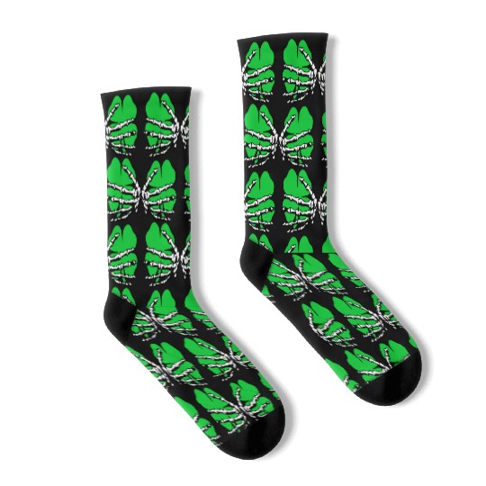 St Patricks Day Boob Pumpkin Shamrock Skeleton Han Socks
