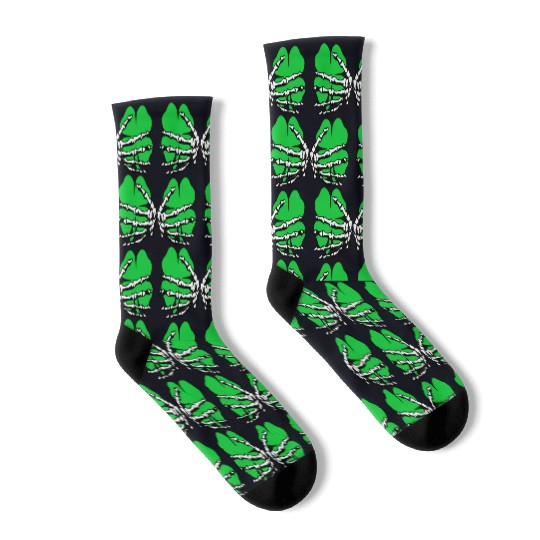 St Patricks Day Boob Pumpkin Shamrock Skeleton Han Socks