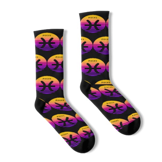 Pisces Zodiac Sign Sunset Pisces Socks