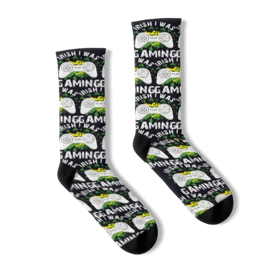 Irish I Was Gaming St Patrick s Day Gamer Socks