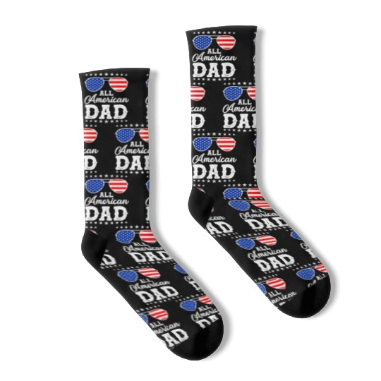 4th Of July Patriotic American Dad Us Socks