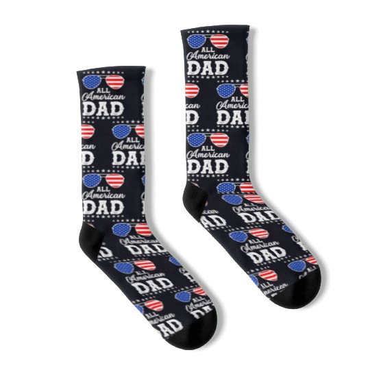 4th Of July Patriotic American Dad Us Socks