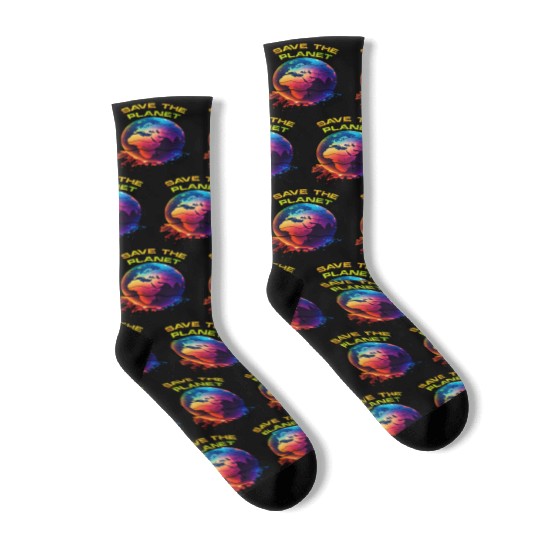 Save the Planet Nature Environment Earth Socks
