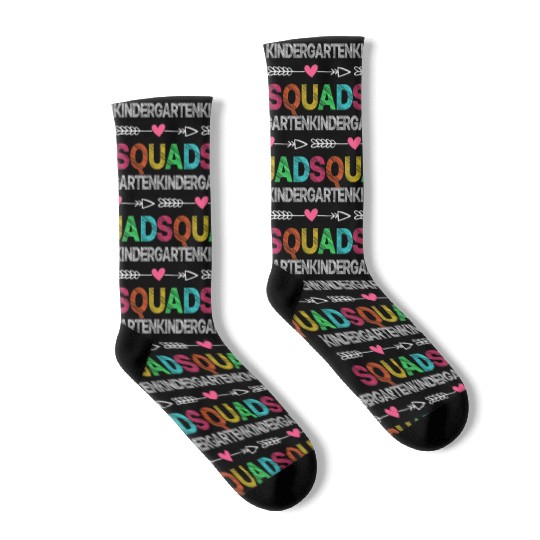 Team Kindergarten Squad Teacher Student Back To Sc Socks