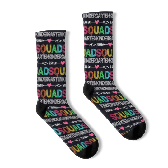 Team Kindergarten Squad Teacher Student Back To Sc Socks