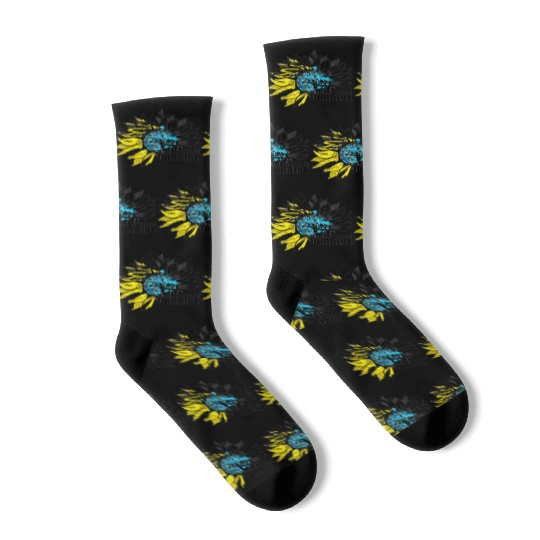 Sunflower Ukrainian Flag I Stand With Ukraine Ukra Socks