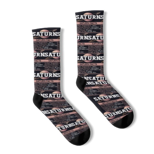 Saturn Planet Facts Space Lover Solar System Socks