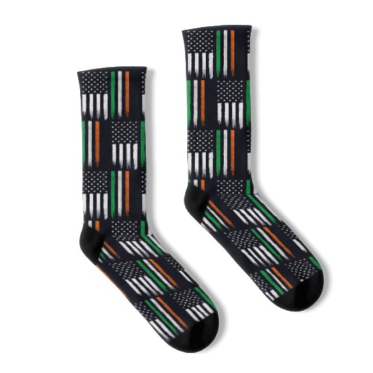 Patriotic Irish American Flag Ireland St Patrick'S Socks