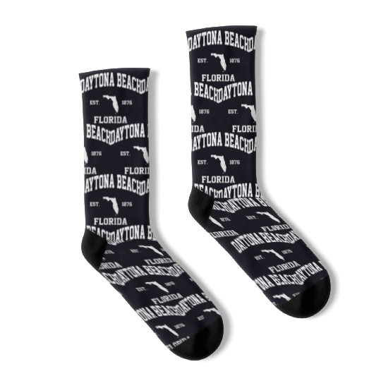 Daytona Beach Florida Fl State Athletic Style Socks