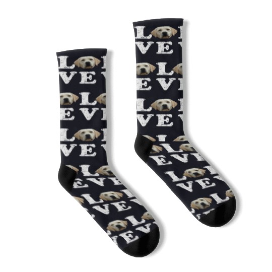 I Love My Yellow Lab Labrador Retriever Dog Socks