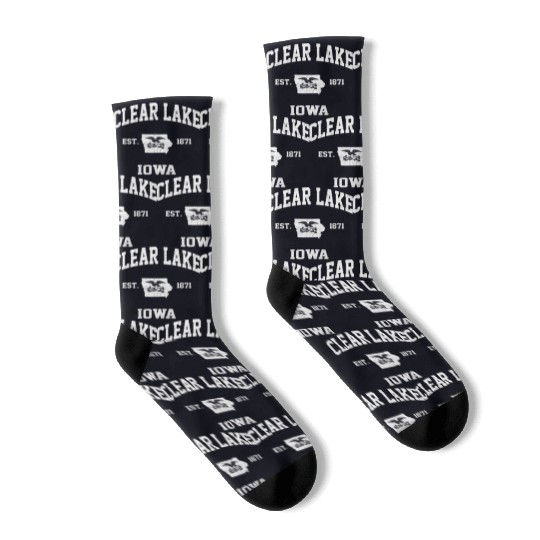 Clear Lake Iowa Ia State Athletic Style Socks