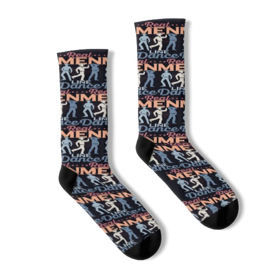 Real Men Line Dance Western Country Music Socks