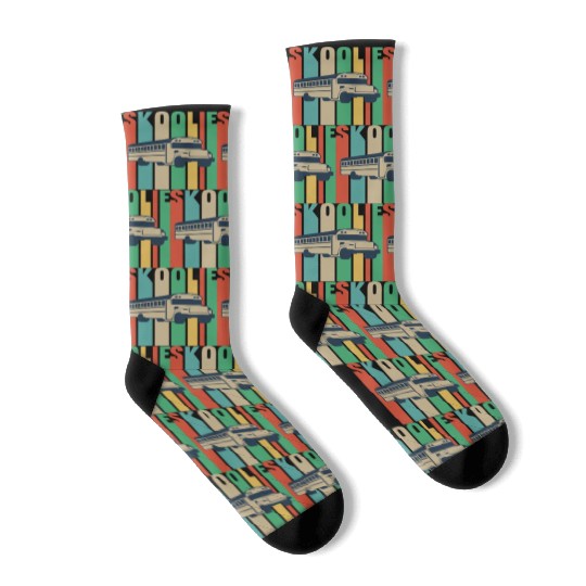 Skoolie Design For A School Bus Lover Socks
