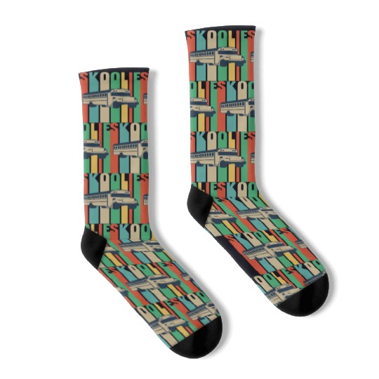 Skoolie Design For A School Bus Lover Socks