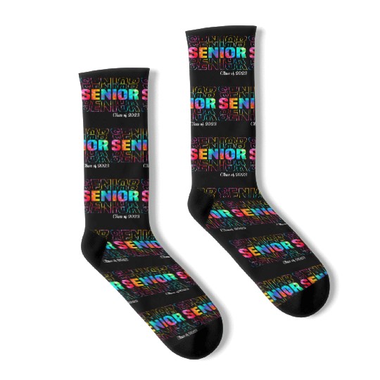 Tie Dye Senior 2023 Class Of 2023 Graduation Back Socks