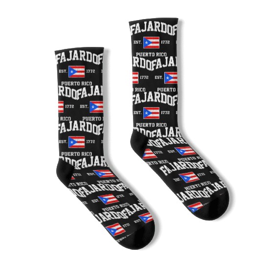 Fajardo Puerto Rico Boricua Flag Athletic Style Socks