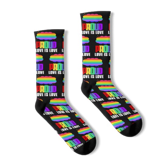 Proud LGBT Socks Love is Love Socks Rainbow Flag