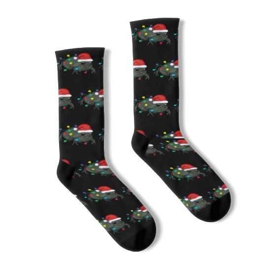 Black Desert Rain Frog Santa Tree Lights Socks