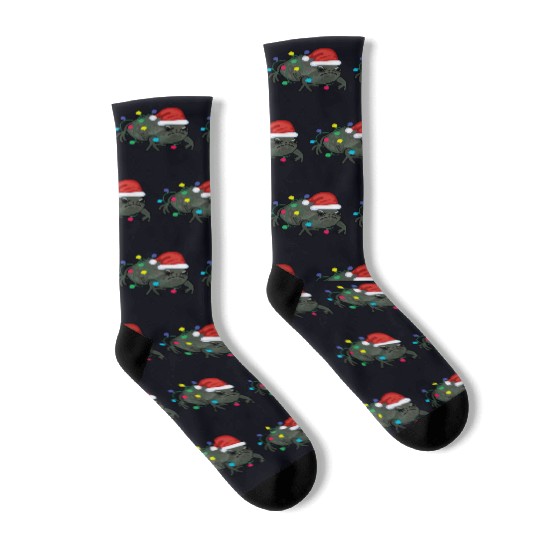 Black Desert Rain Frog Santa Tree Lights Socks