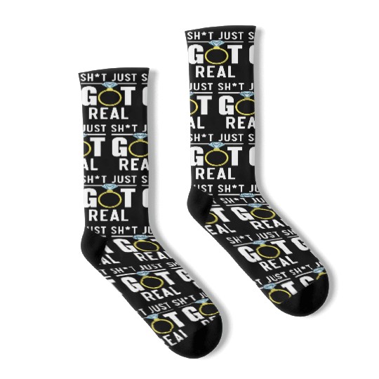Bride And Groom Wedding Day Marriage Just Married Socks