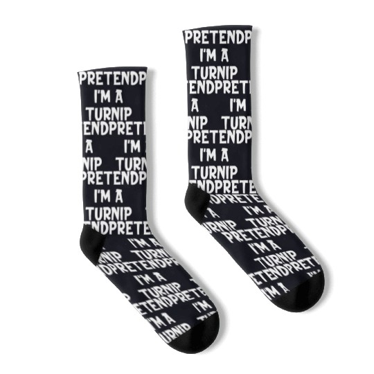 Pretend I'M A Turnip Lazy Halloween Party Socks