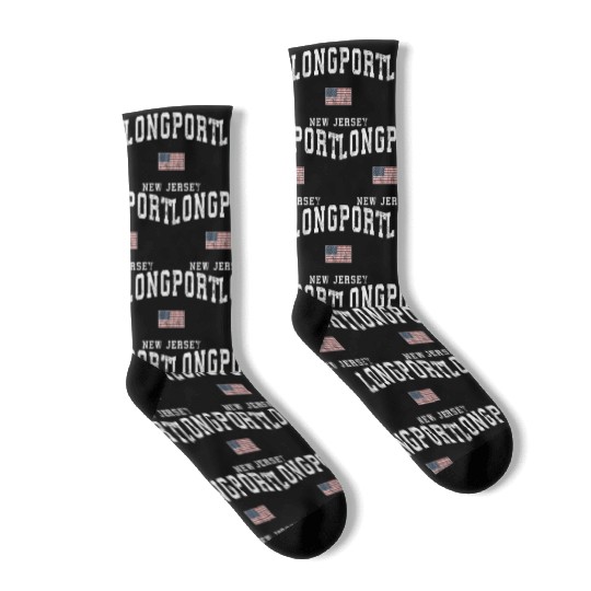 Longport New Jersey Nj American Flag Sports Socks