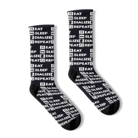 Dialysis Nurse Socks Eat Sleep Dialize Repeat Gift