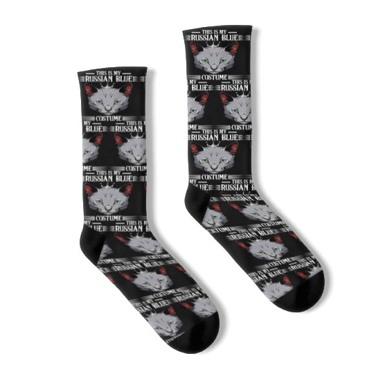 This Is My Russian Blue Costume Funny Cat Lover Socks
